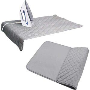 Houseables Ironing Blanket, Magnetic Mat Laundry Pad, 31.6"x17.6", Gray, Quilted